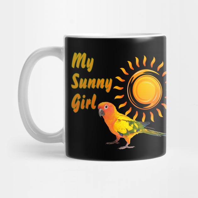 Sun Conure Parrot Sunny Sunshine Girl by Einstein Parrot